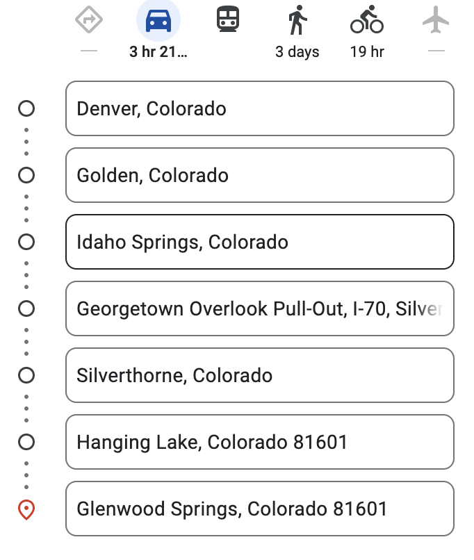 Hanging Lake from Denver